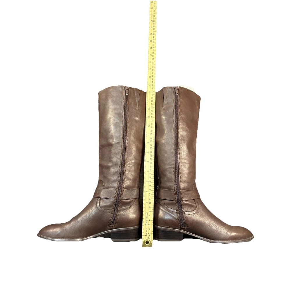 Lauren‎ Ralph Lauren Micah Brown Leather Riding Boots Women's 6B Gold Buckle - Picture 2 of 9